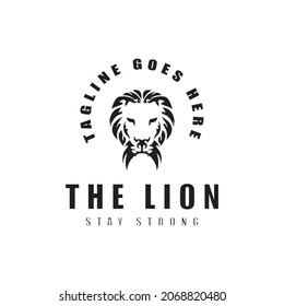 Head Lion Logo. The Lion Head For Vintage Retro logo Design Vector Illustration