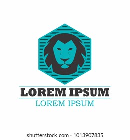 Head Lion Logo Vintage Vector Illustration