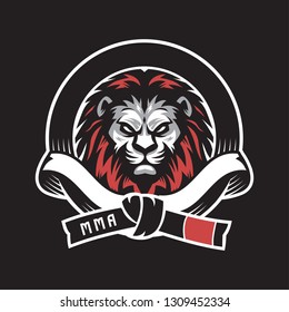 Head Lion Martial Mixed Arts Mascot Logo