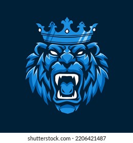 Head Lion Mascot Logo Gaming Illustration Vector