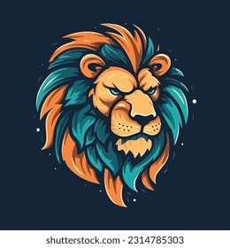 head Lion  mascot logo for a sportswear company.