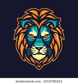 head Lion  mascot logo for a sportswear company.