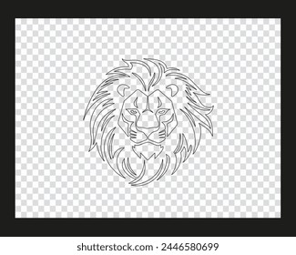 head of a lion on a transparent background.