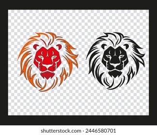 head of a lion on a transparent background.