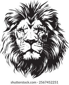 head of a lion on a white background