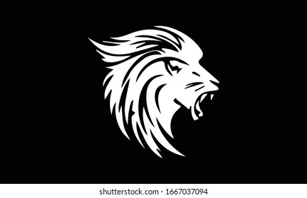 head of lion, silhouette of lion