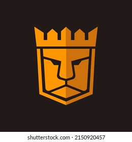 Concepto de diseño del logotipo de Head Lion Square