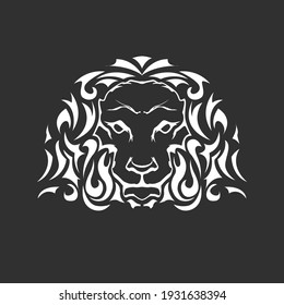 Head Of Lion In Tattoo Style, Heraldic Lion, Vector