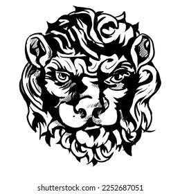 head of a lion - vector illustration
