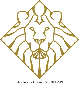 contorno del vector de la cabeza del león