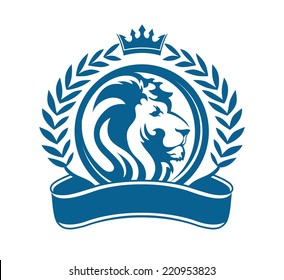 head lion vintage ribbon
