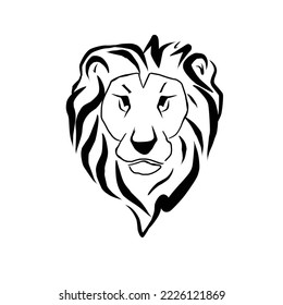 head of lion with white background. vector illustration