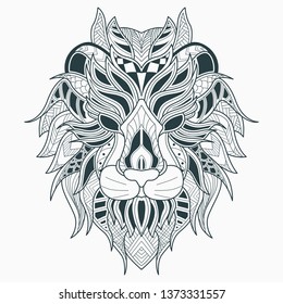 head lion zentangle