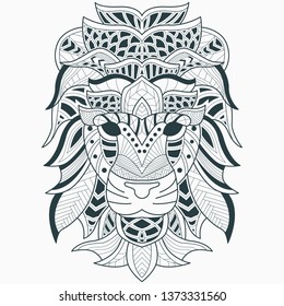 head lion zentangle