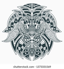 head lion zentangle