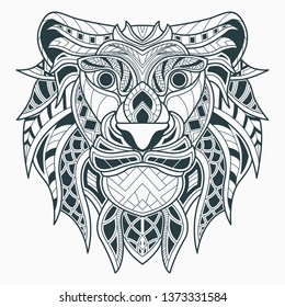 head lion zentangle