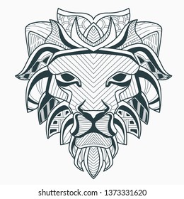 head lion zentangle
