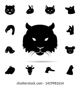 head of lioness silhouette icon. Universal set of animals for website design and development, app development
