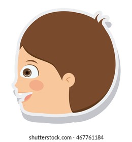 head little boy smiling isolated vector illustration design