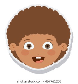 head little boy smiling isolated vector illustration design