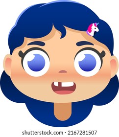 head of a little girl. character for animation 
