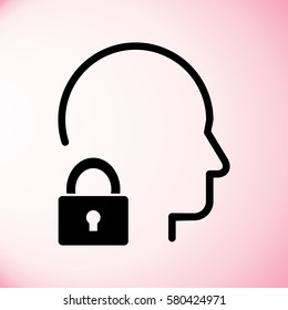Head with lock Icon