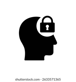 Head with Lock, Representing Mental Privacy and Personal Boundaries