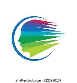 head logo digital 1 icon template