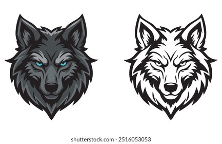 head logo emblem wolf .vector illustration