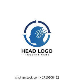 head logo icon vector isolated