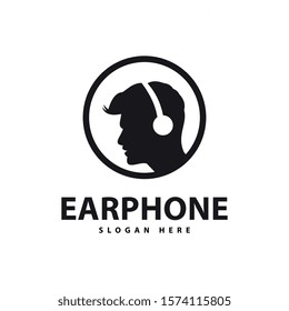head logo people use headset logo for music, design illustration