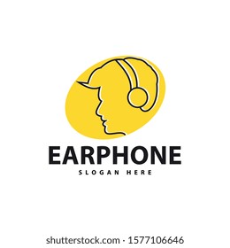 head logo people use headset logo for music, design illustration