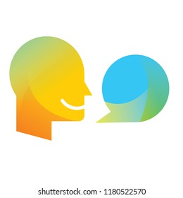 Head Logo Quotes Flat Gradient Style Logo