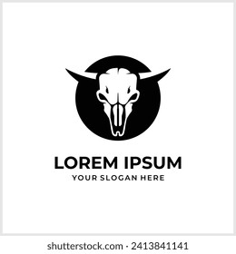El logotipo de la cabeza es adecuado para los logotipos de marca relacionados con la carne de vacuno transformada