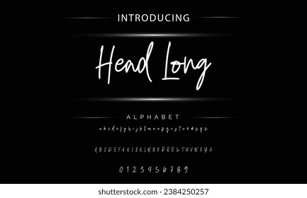 Head Long signature Font Calligraphy Logotype Script Brush Font Type Font lettering handwritten