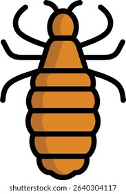 head louse icon illustration design with filled outline, this is not made from any AI generation