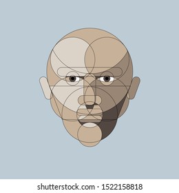 Head made from geometric shapes