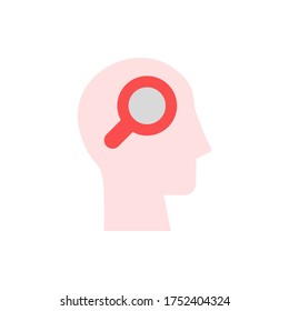 head magnifier icon. Simple color vector elements of brain process icons for ui and ux, website or mobile application