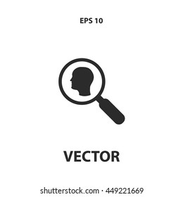 head and magnifying glass icon