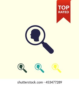 head and magnifying glass icon