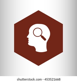 head and magnifying glass icon