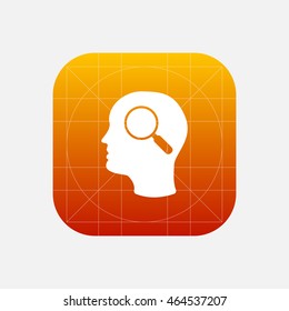 head and magnifying glass icon