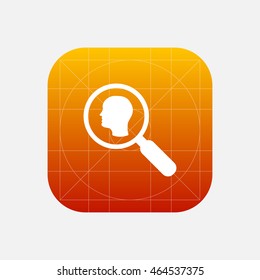 head and magnifying glass icon