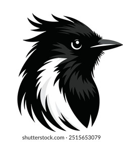 Cabeça da silhueta de robin magpie