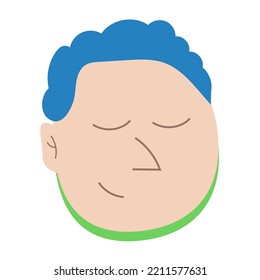 Head man with blue hair