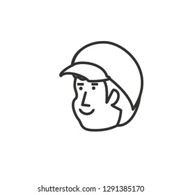 head of man with cap avatar character