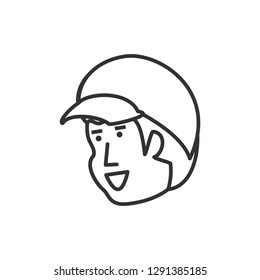 head of man with cap avatar character