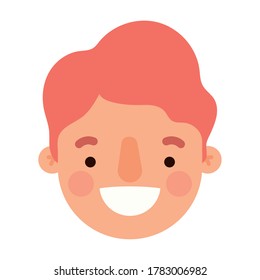 head man cartoon smiling design, Boy male person people human social media and portrait theme Vector illustration