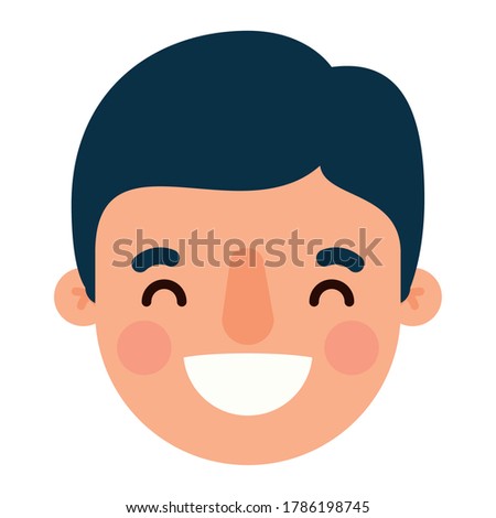 head man cartoon smiling design, Boy male person people human social media and portrait theme Vector illustration