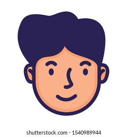 head man face avatar character vector illustration design